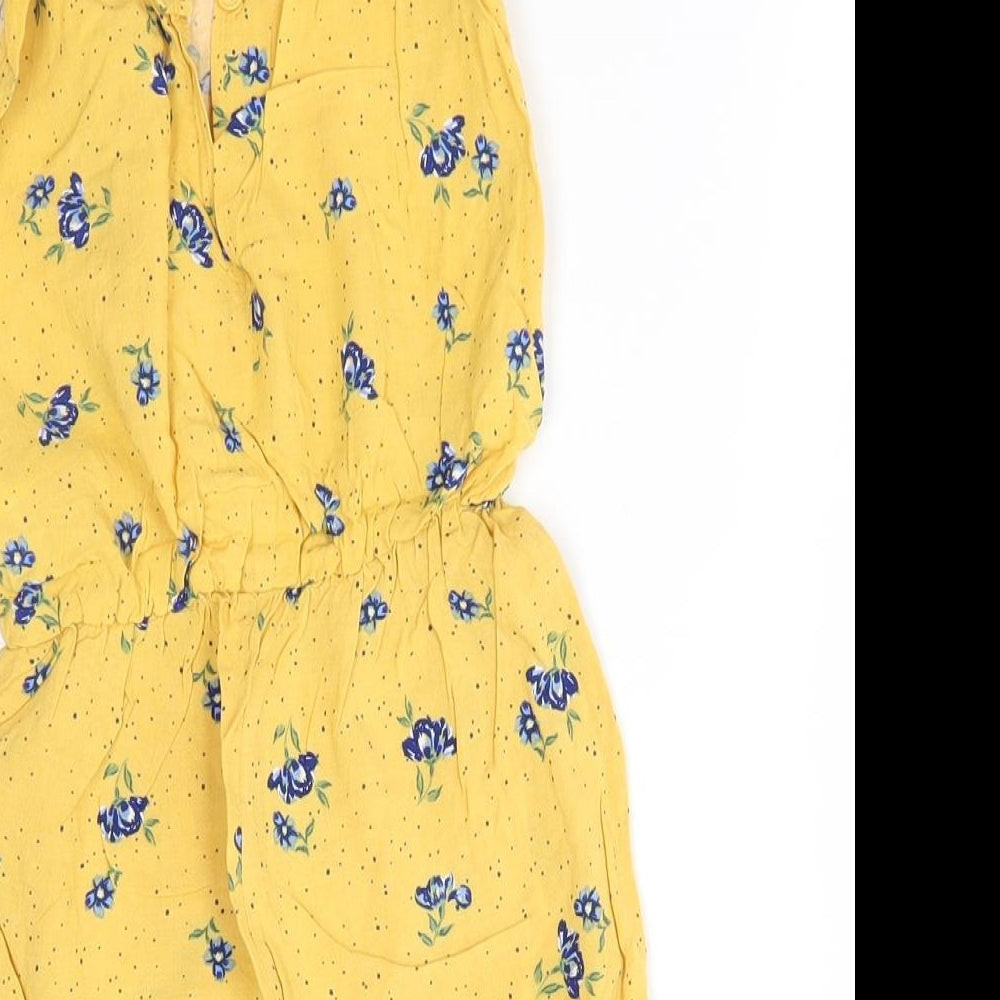 Primark Girls Yellow Flecked  Romper One-Piece Size 7-8 Years