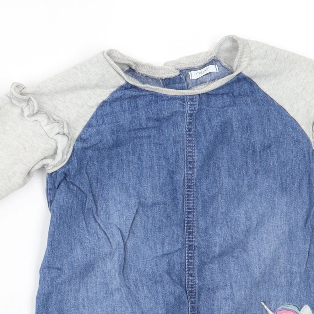 NEXT Girls Blue   Jumper Dress  Size 4-5 Years  - unicorn
