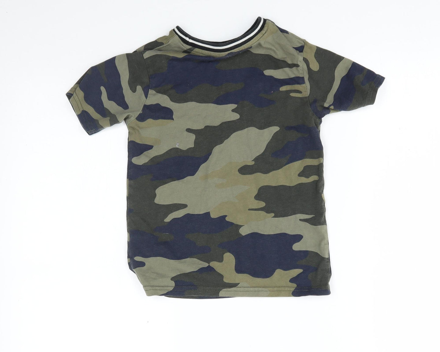 George Boys Green Camouflage  Basic T-Shirt Size 6-7 Years