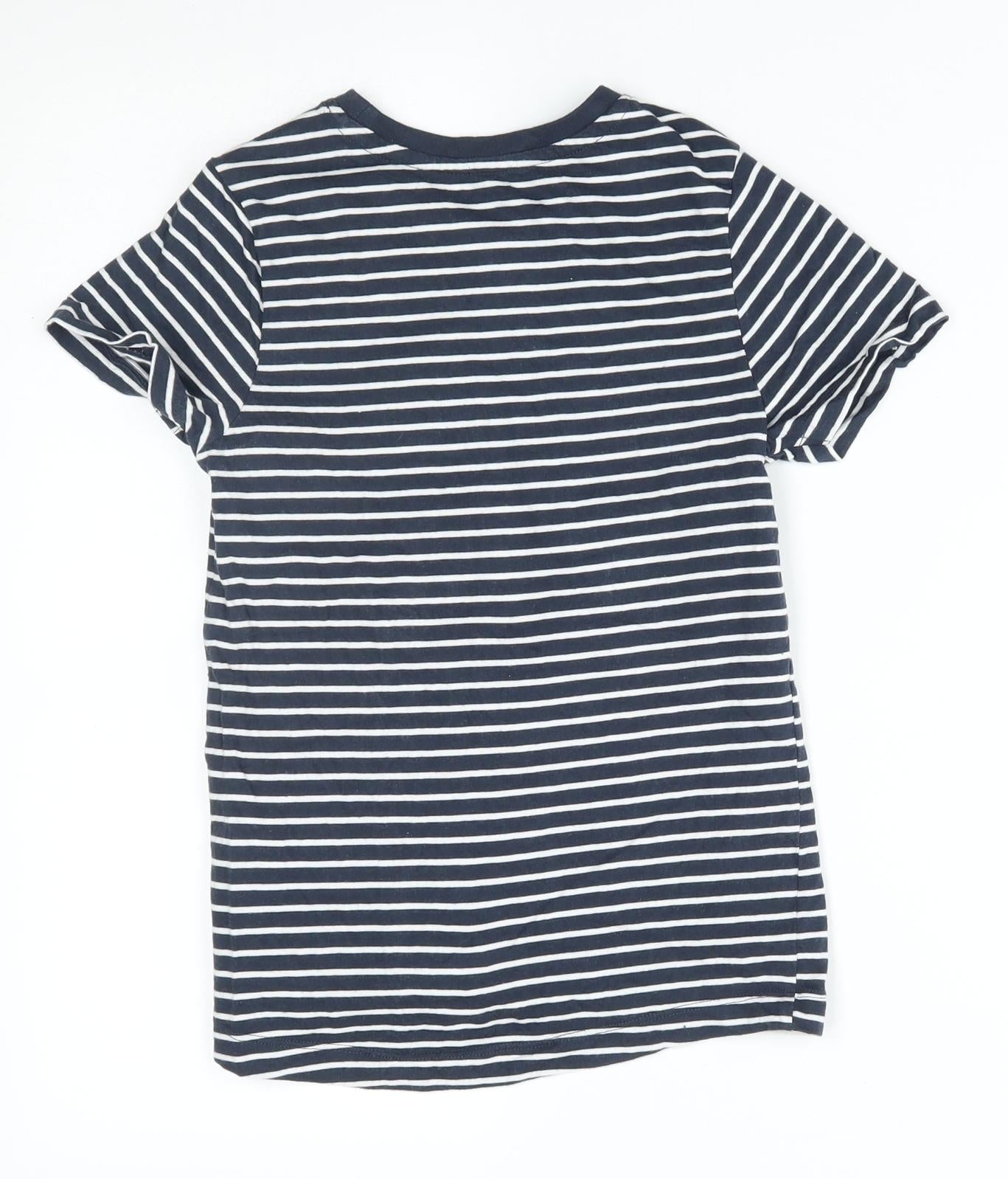 Nutmeg Girls Blue Striped  Tunic T-Shirt Size 6-7 Years