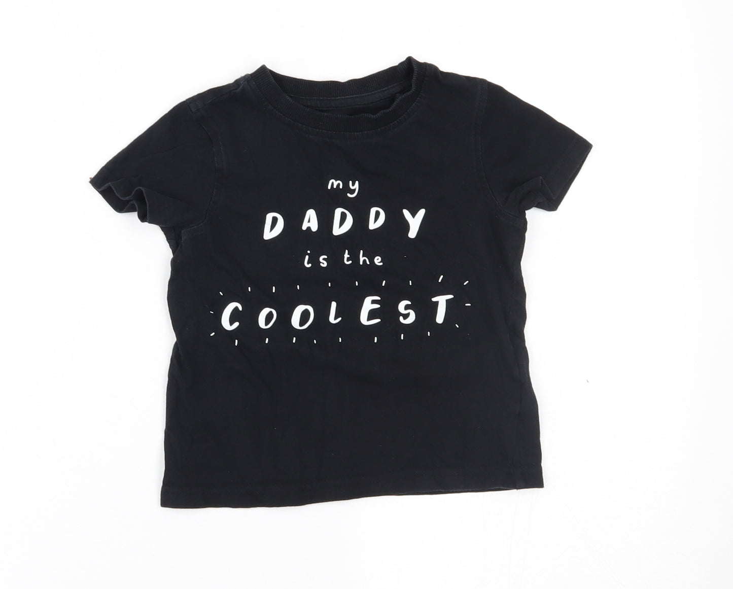 George Baby Black   Basic T-Shirt Size 18-24 Months  - my daddy is the coolest