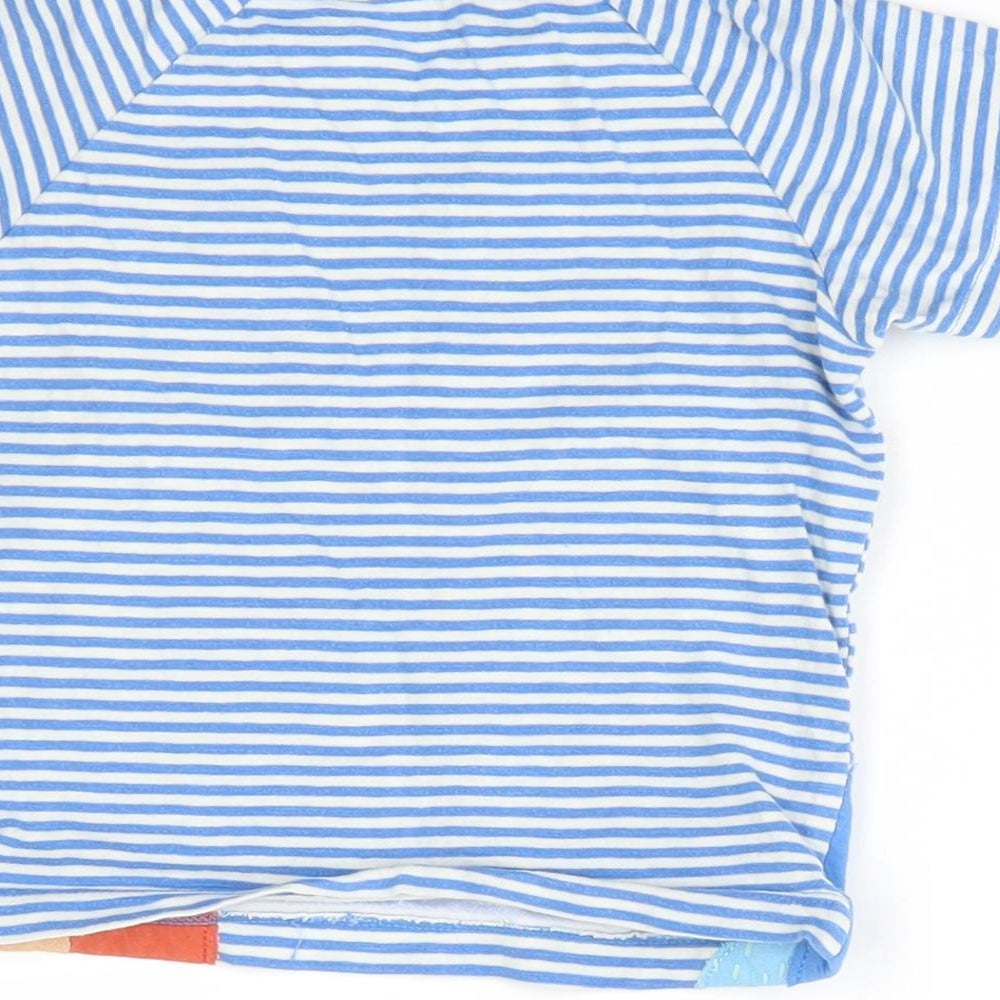 Nutmeg Baby Blue Striped  Basic T-Shirt Size 12-18 Months  - dinos