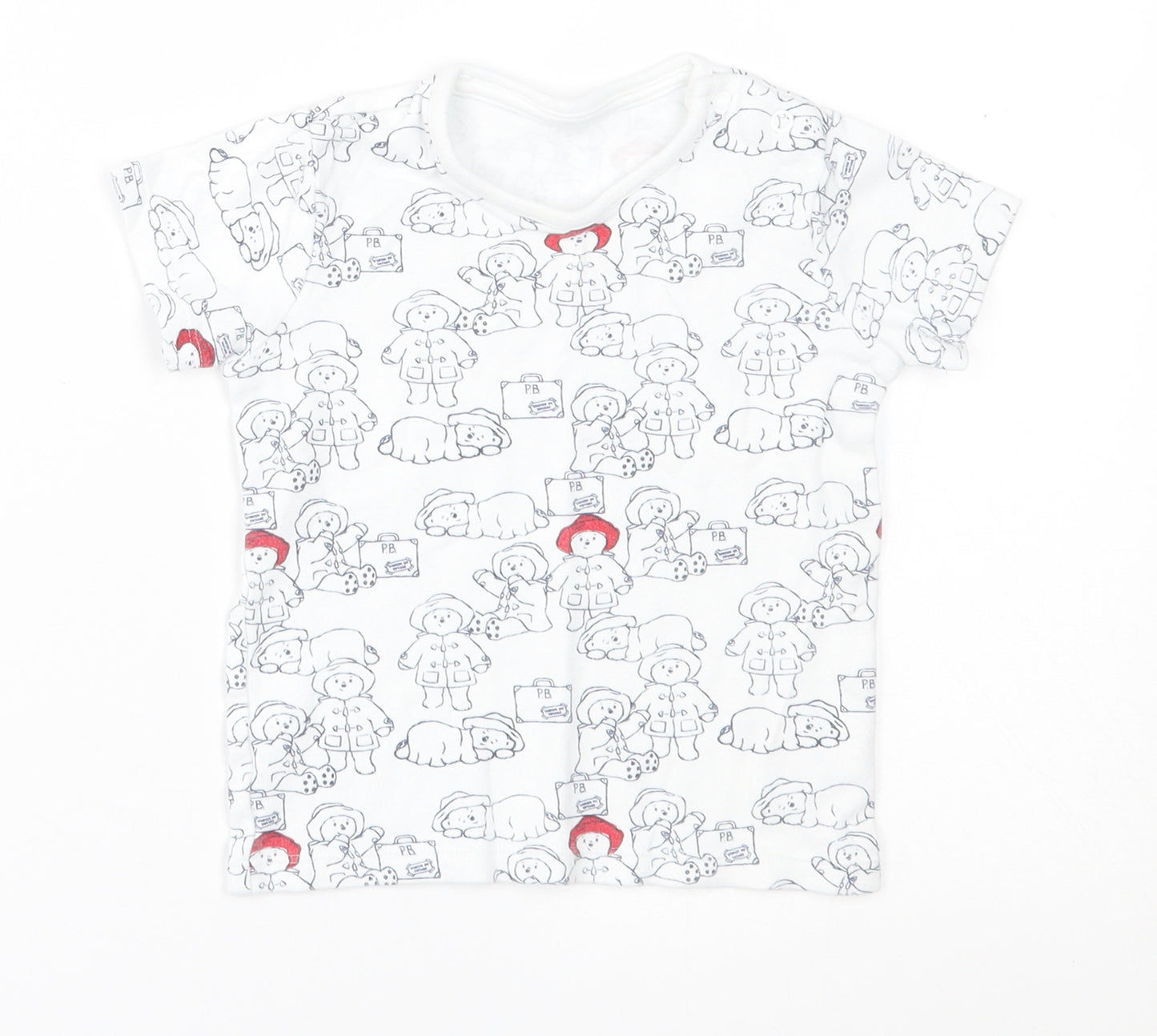 George Baby White   Basic T-Shirt Size 12-18 Months  - paddington
