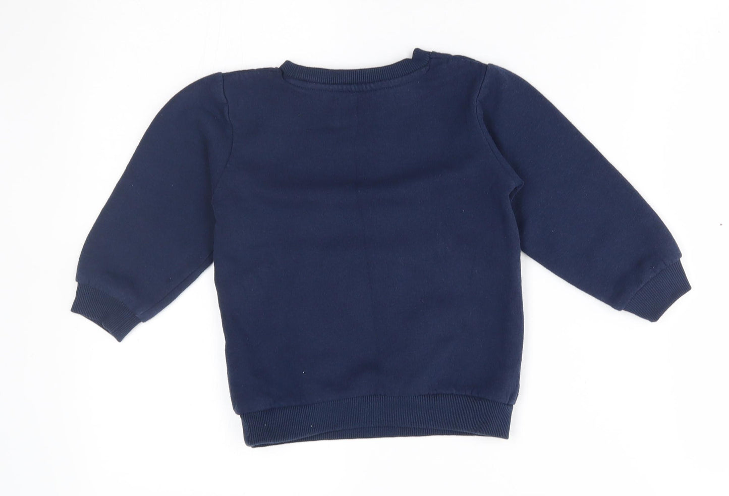 Matalan Boys Blue   Pullover Jumper Size 2-3 Years  - reversible sequins, have a roarsome christmas
