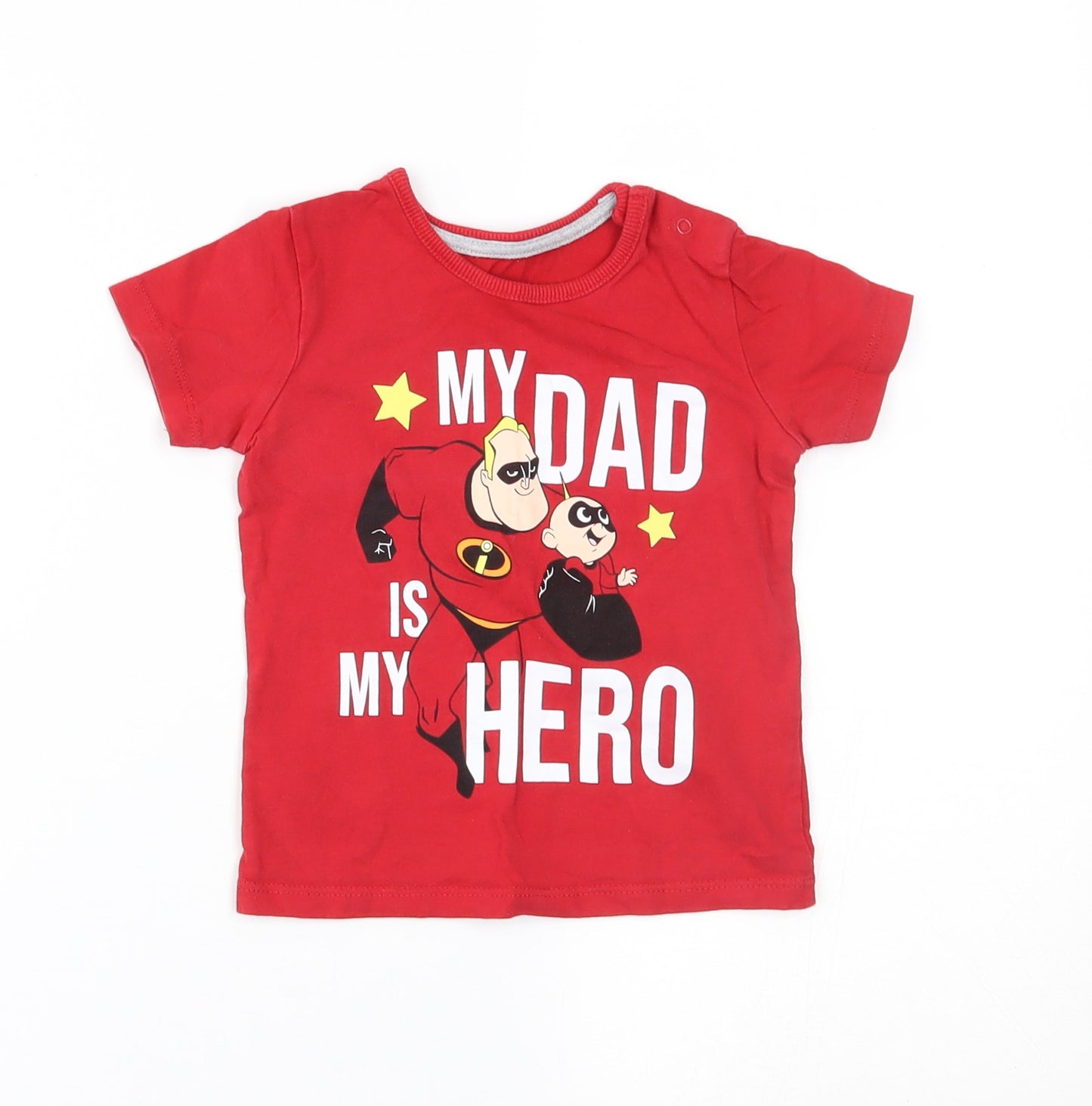 George Baby Red   Basic T-Shirt Size 9-12 Months  - my dad is my hero