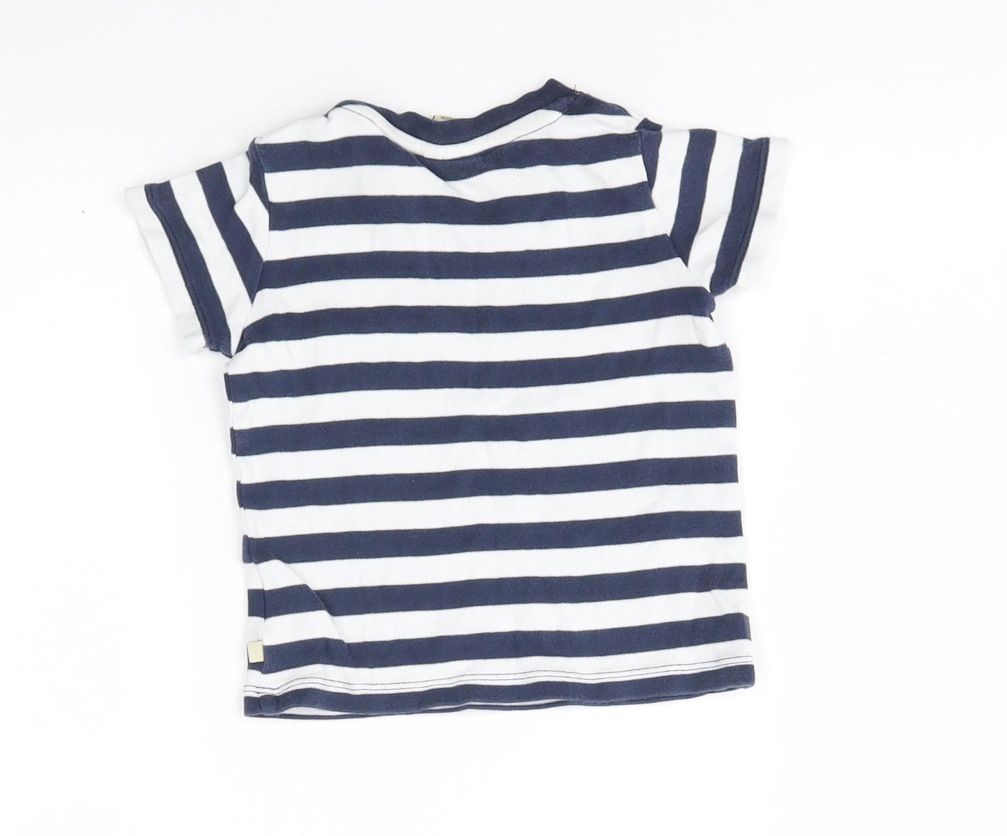 Frugi Baby White Striped  Basic T-Shirt Size 12-18 Months