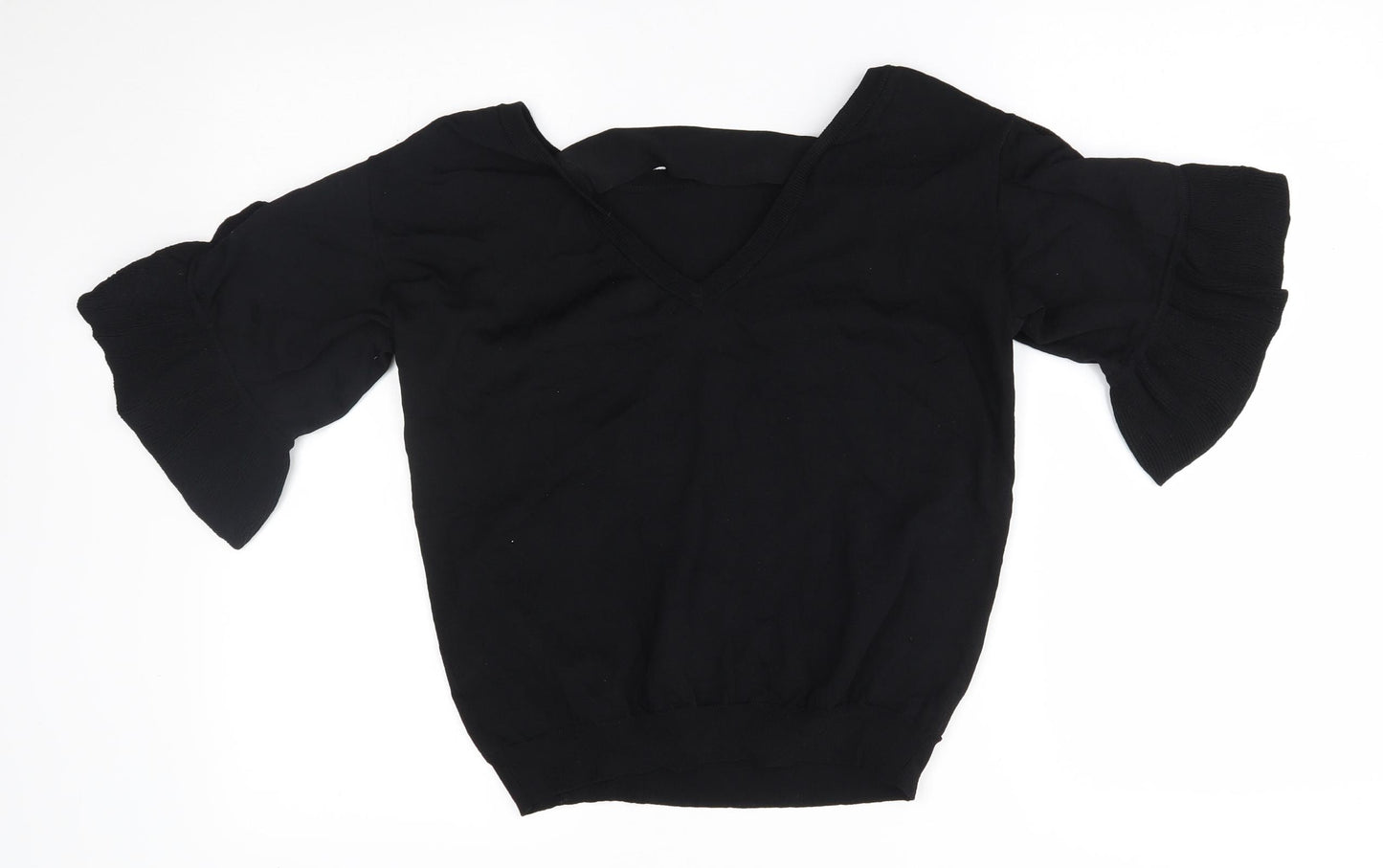 NEXT Womens Black   Basic Blouse Size 10  - back open detail