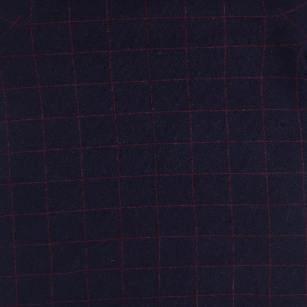 Laura Ashley Womens Blue Plaid  Overcoat Coatigan Size 16