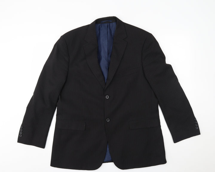 Greenwoods Mens Black Striped  Jacket Blazer