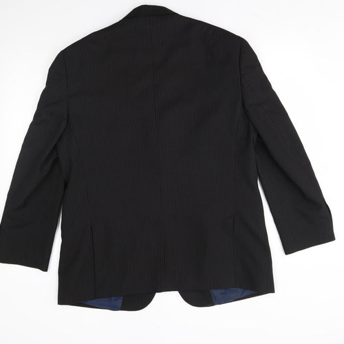 Greenwoods Mens Black Striped  Jacket Blazer