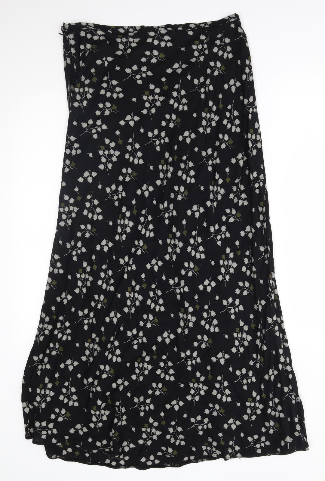 BHS Womens Black Floral  Maxi Skirt Size 14  - part of a matching set