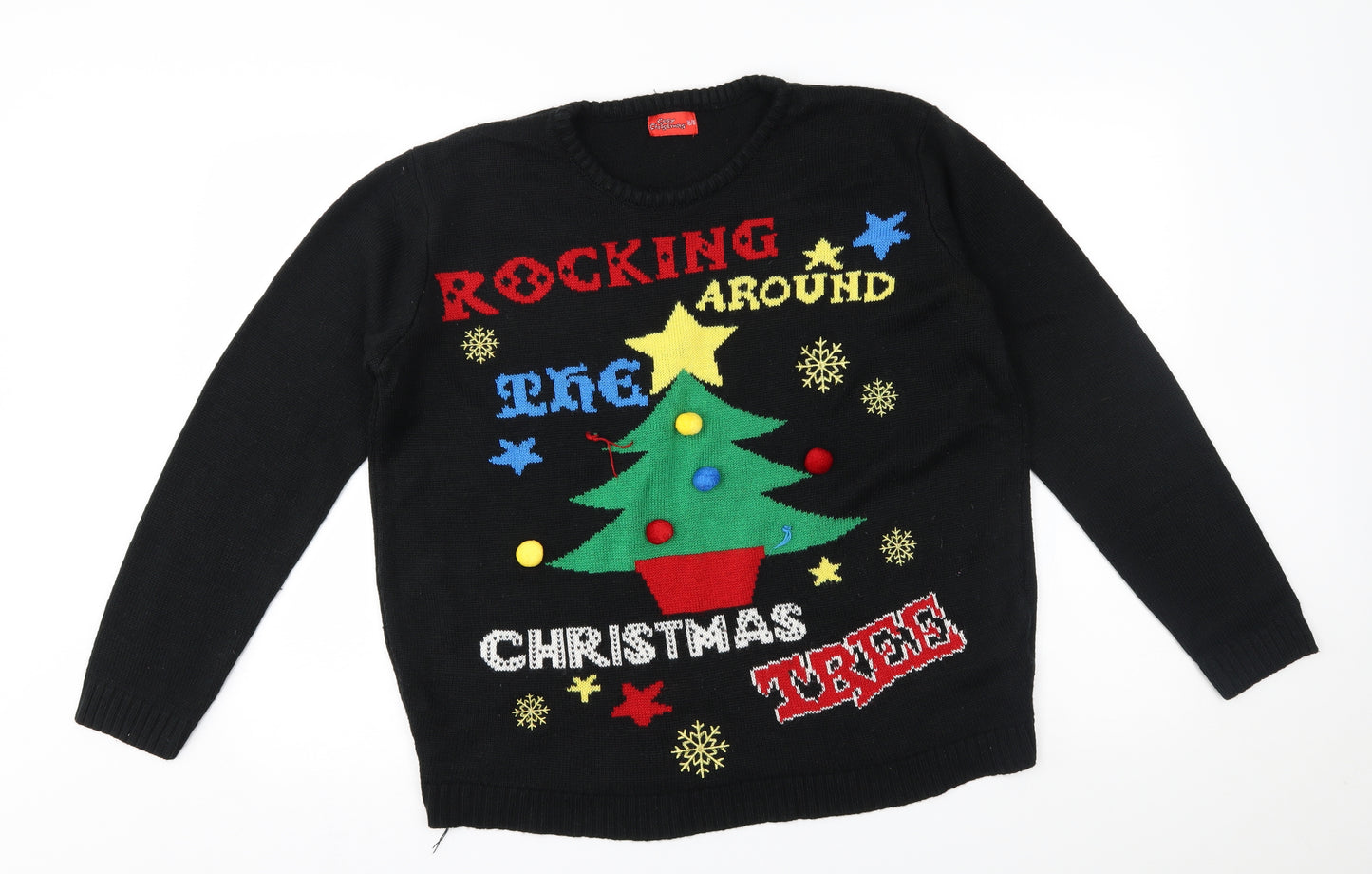 Cosy Christmas Womens Black   Pullover Jumper Size 16  - christmas