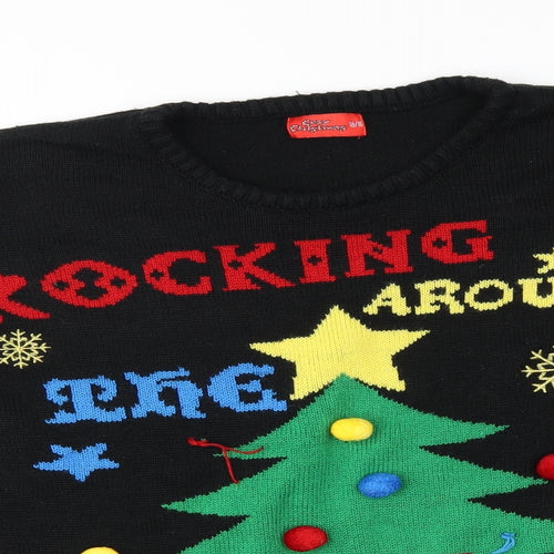 Cosy Christmas Womens Black   Pullover Jumper Size 16  - christmas