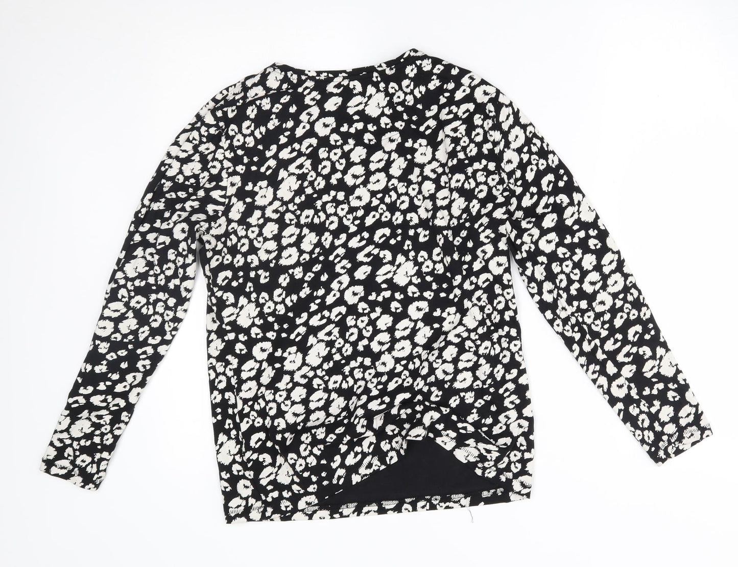 TU Womens Black Floral  Basic T-Shirt Size 14