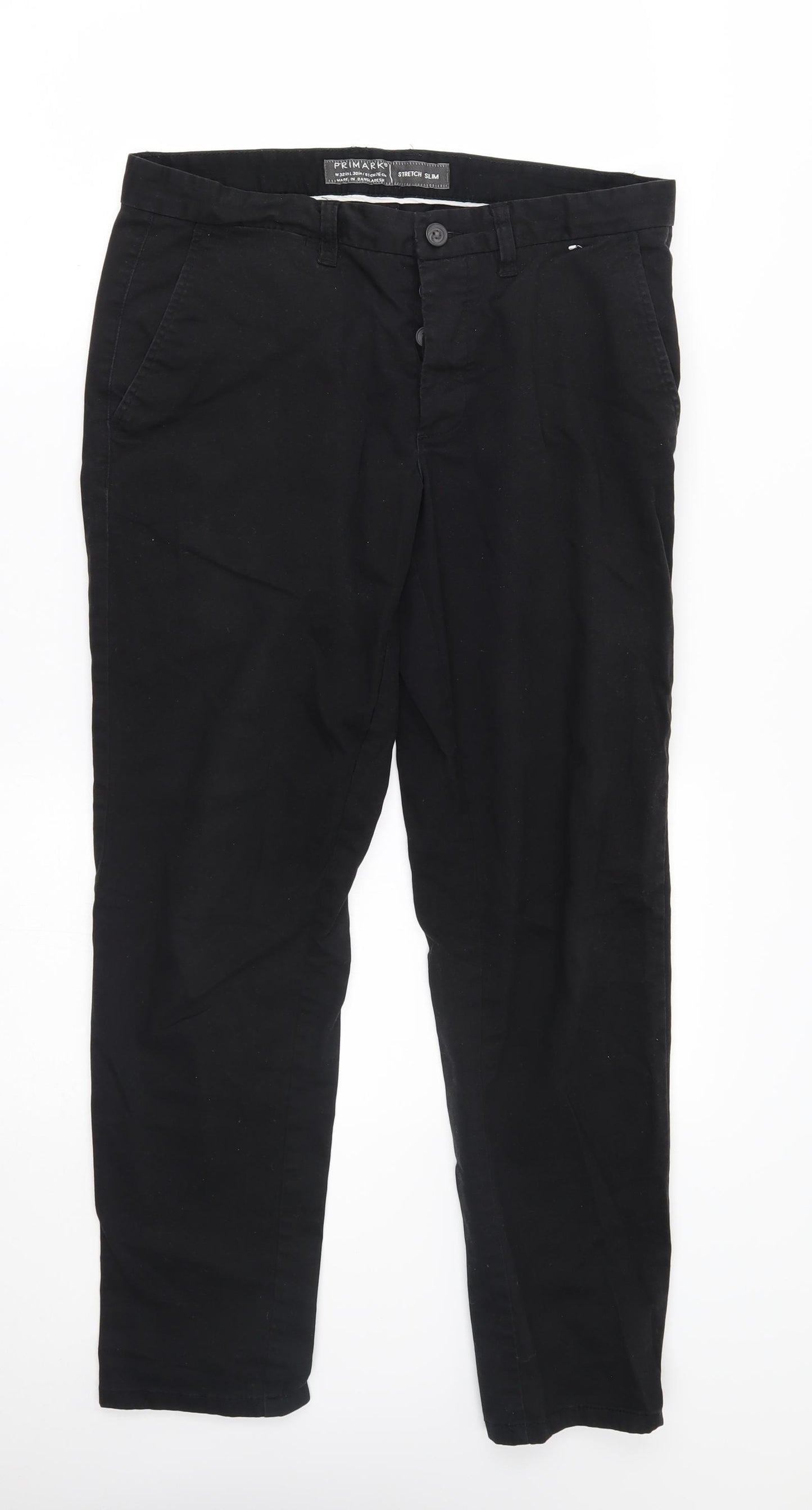 Primark Mens Black   Chino Trousers Size 32 L30 in