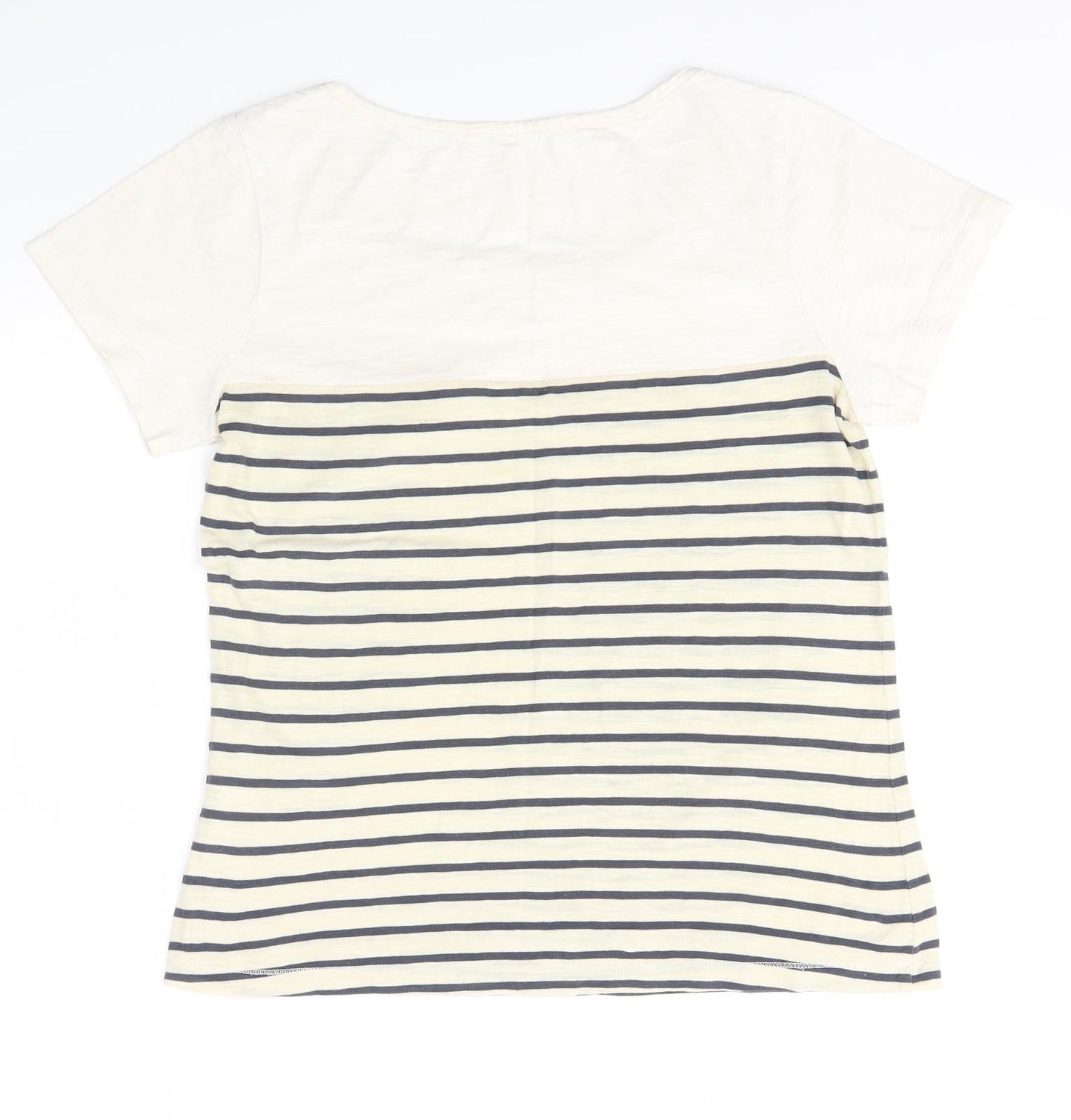 Preworn Womens Multicoloured Striped  Basic T-Shirt Size S