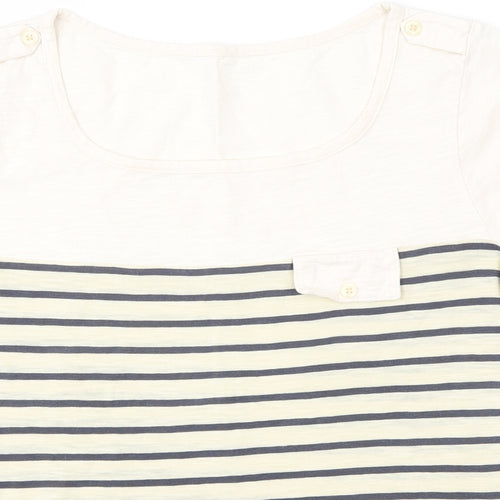 Preworn Womens Multicoloured Striped  Basic T-Shirt Size S