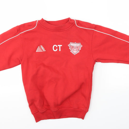 Pendle Sportswear Boys Red   Pullover Sweatshirt Size 5-6 Years  - Branton JFC