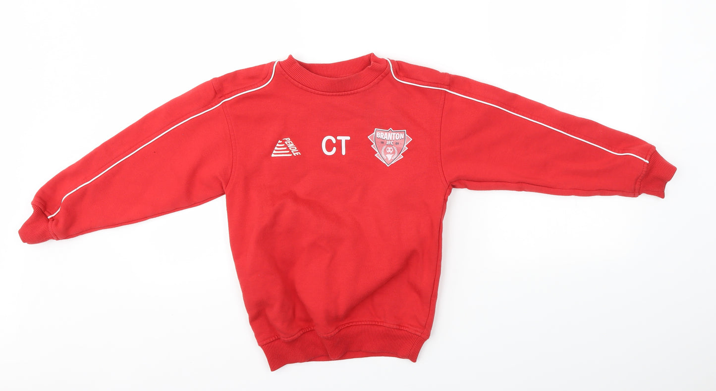 Pendle Sportswear Boys Red   Pullover Sweatshirt Size 5-6 Years  - Branton JFC