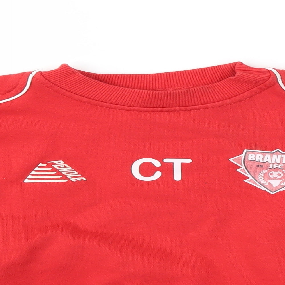 Pendle Sportswear Boys Red   Pullover Sweatshirt Size 5-6 Years  - Branton JFC