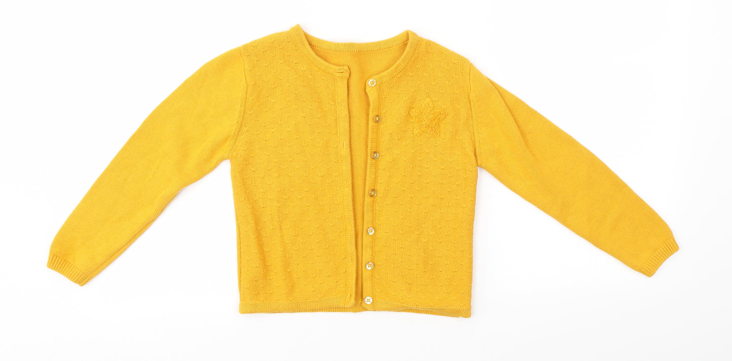 Nutmeg Girls Yellow   Cardigan Jumper Size 7-8 Years