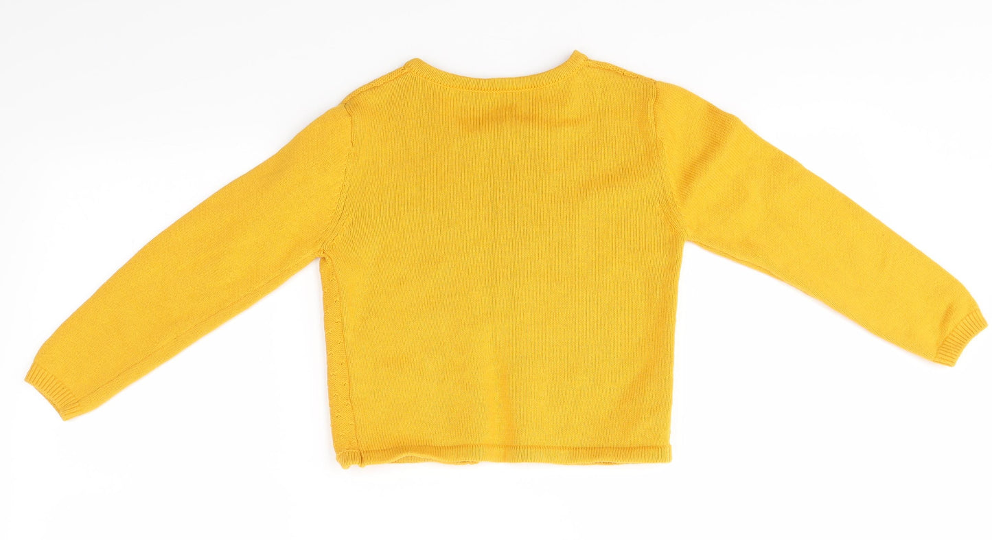 Nutmeg Girls Yellow   Cardigan Jumper Size 7-8 Years