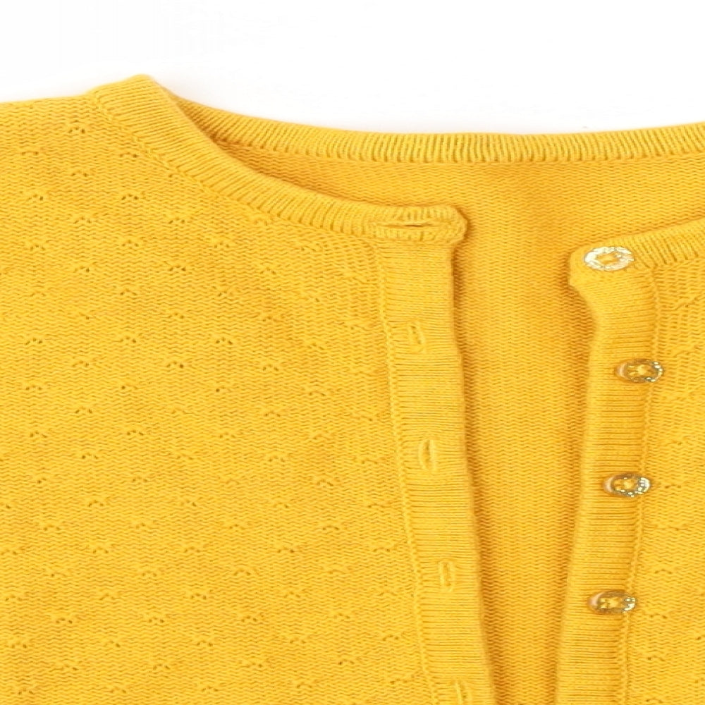 Nutmeg Girls Yellow   Cardigan Jumper Size 7-8 Years