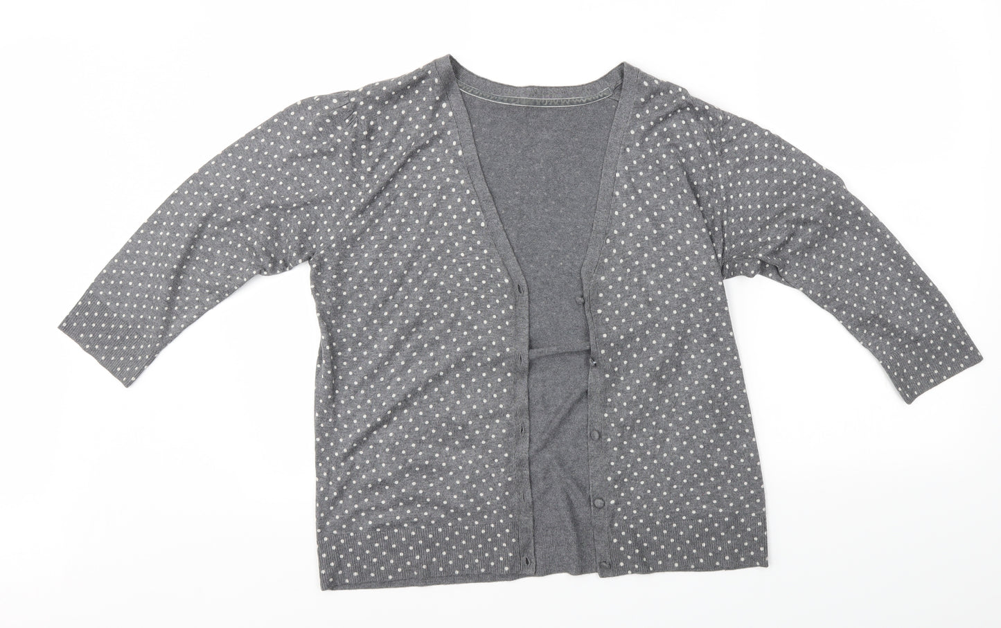 TU Womens Grey Polka Dot  Cardigan Jumper Size 16