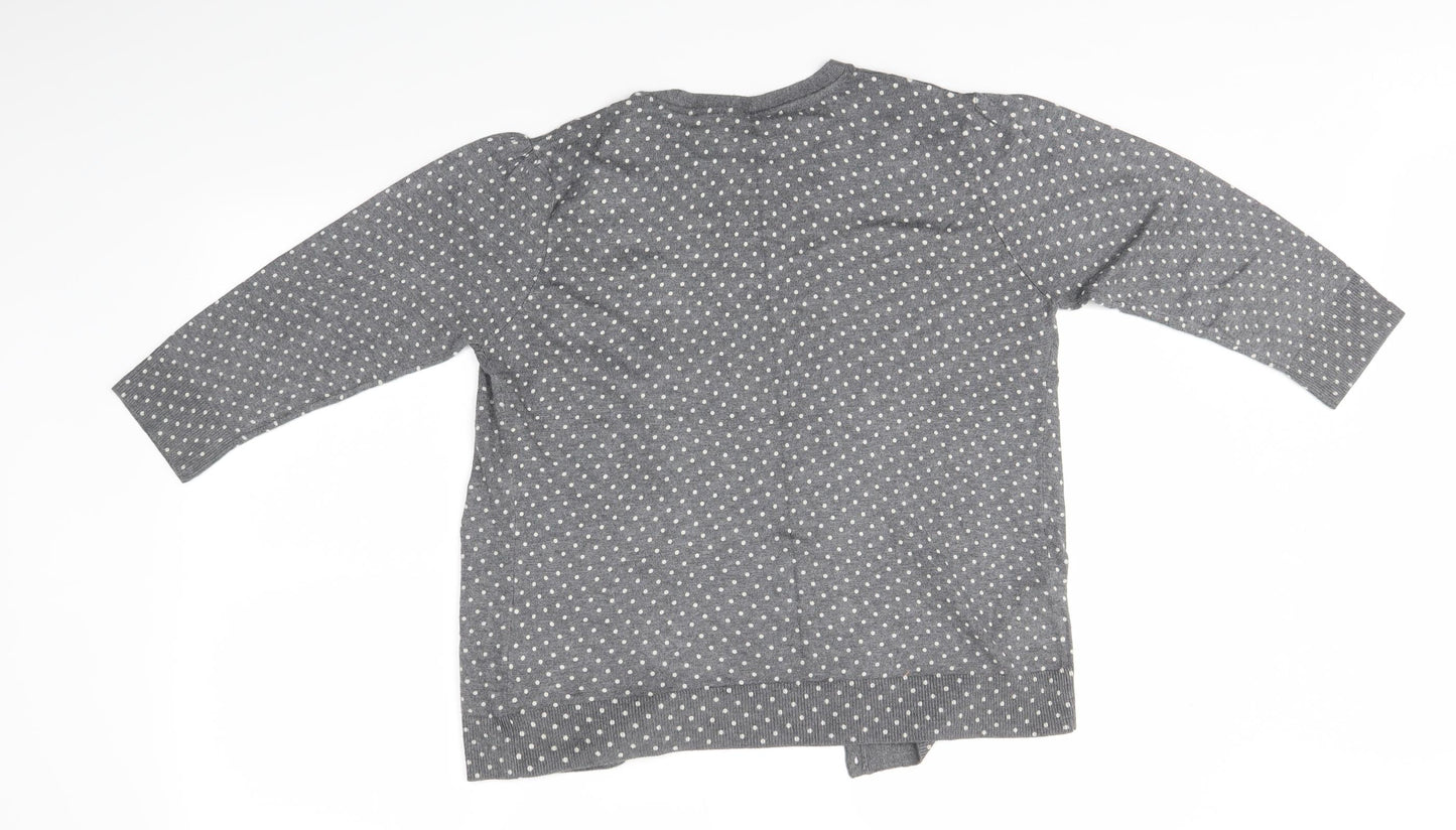 TU Womens Grey Polka Dot  Cardigan Jumper Size 16