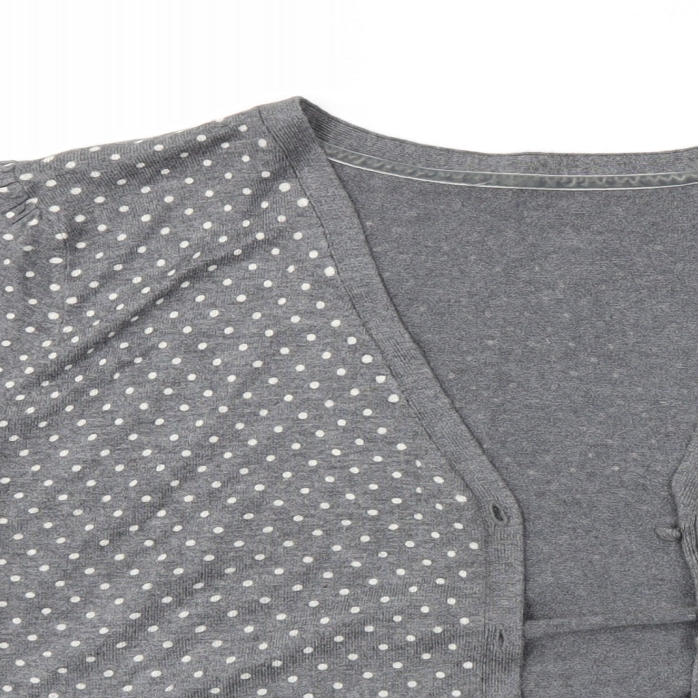 TU Womens Grey Polka Dot  Cardigan Jumper Size 16