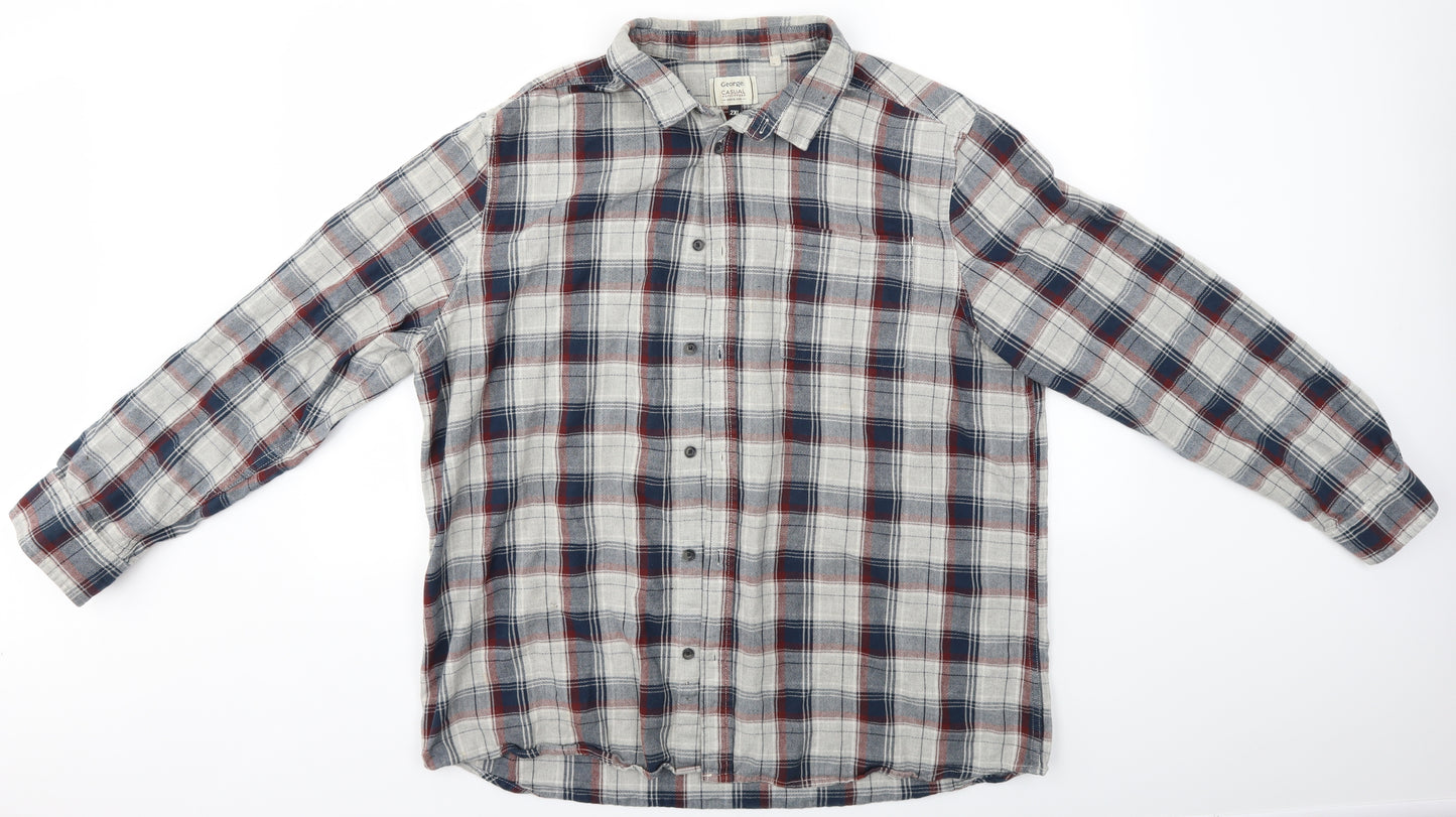 George Mens Multicoloured Check   Button-Up Size 2XL