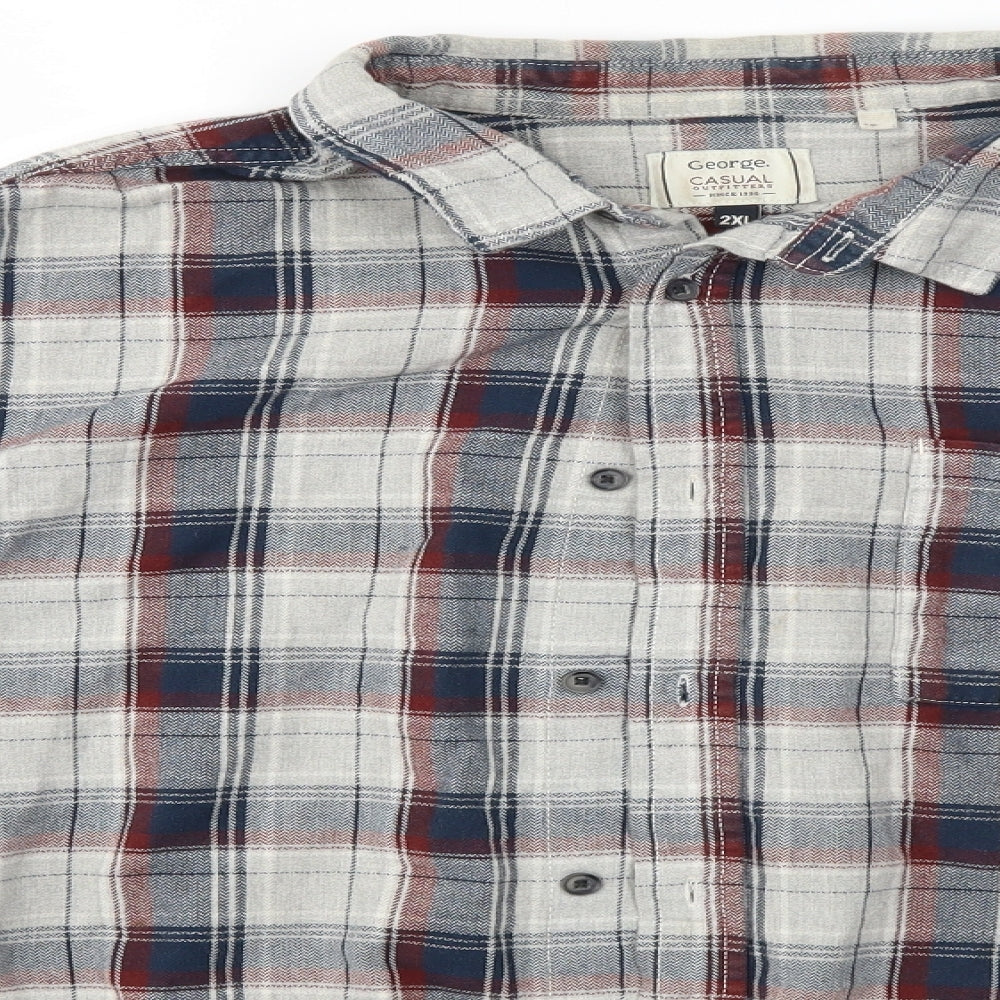 George Mens Multicoloured Check   Button-Up Size 2XL