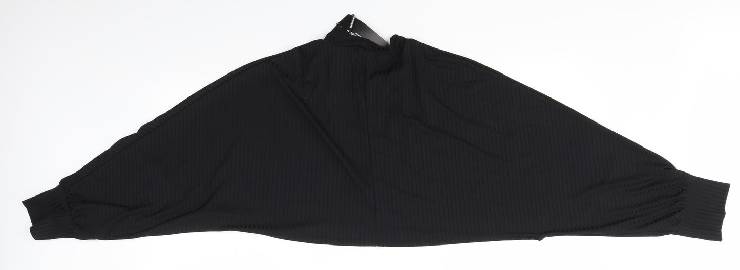 Pretty Little Thing Womens Black   Cropped Blouse Size XL