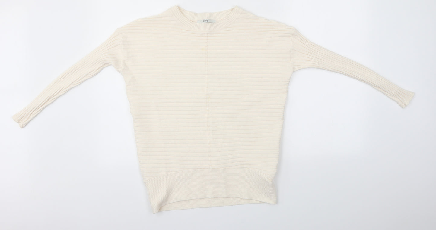 George Womens White   Pullover Jumper Size XS