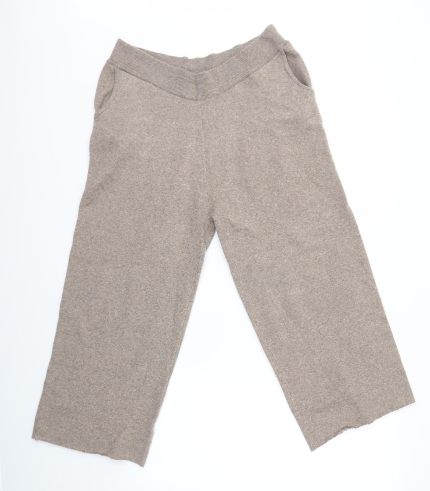 F&F Womens Beige  Knit Trousers  Size 14 L20.5 in