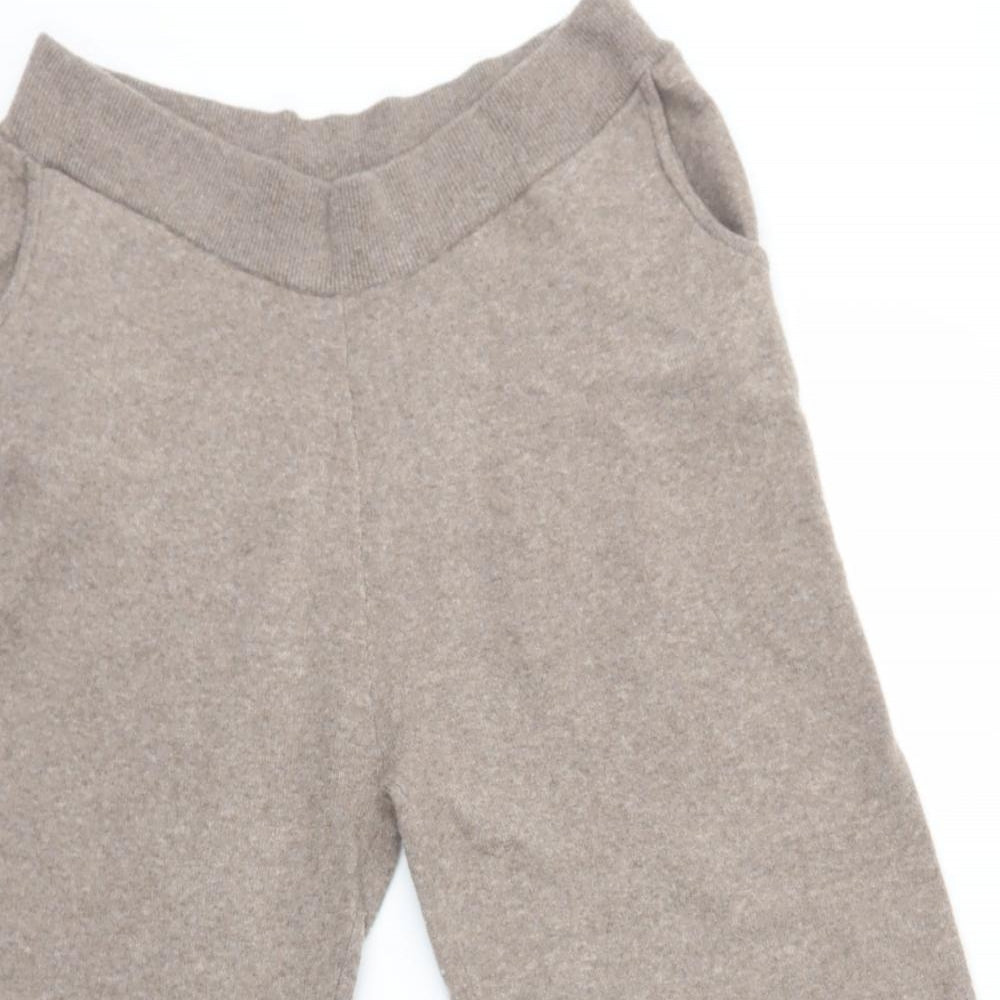 F&F Womens Beige  Knit Trousers  Size 14 L20.5 in