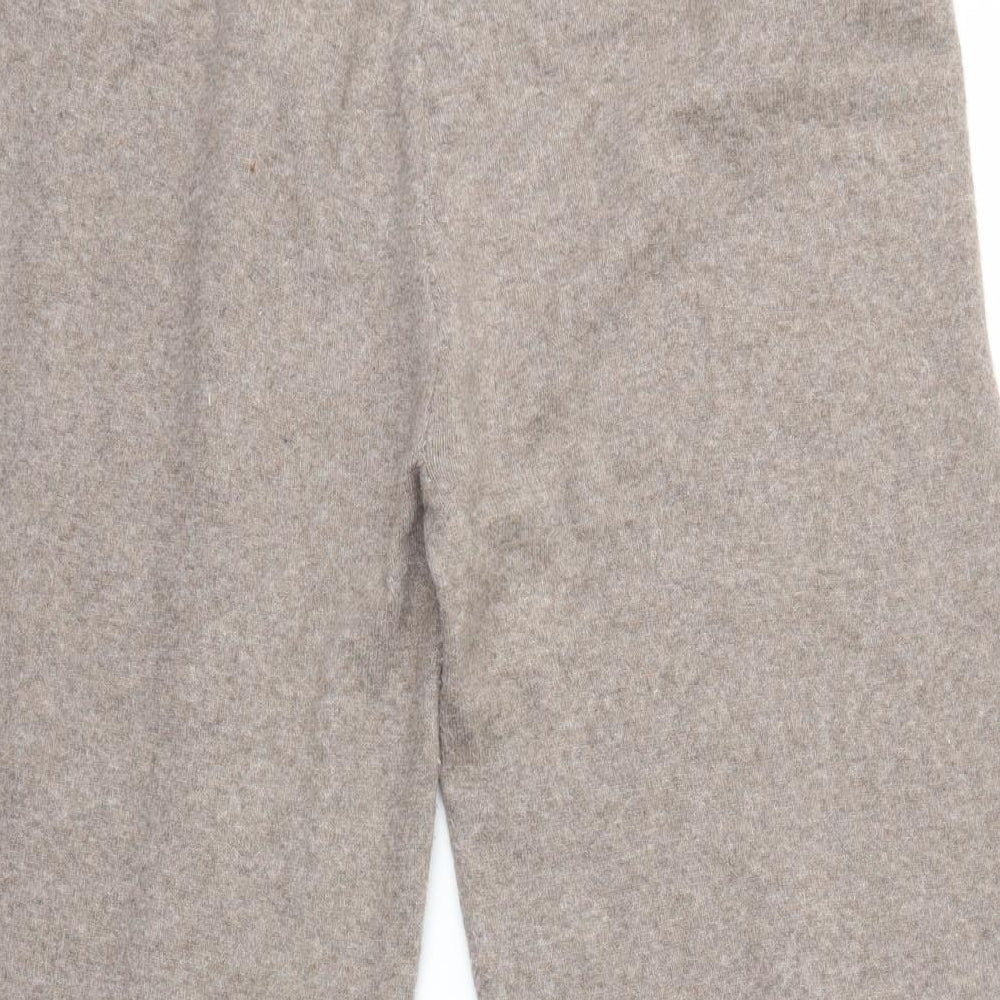 F&F Womens Beige  Knit Trousers  Size 14 L20.5 in