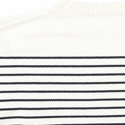 Preworn Womens Multicoloured Striped Knit Henley Jumper Size S