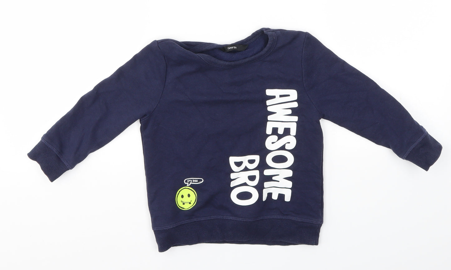 George Boys Blue   Basic T-Shirt Size 2-3 Years