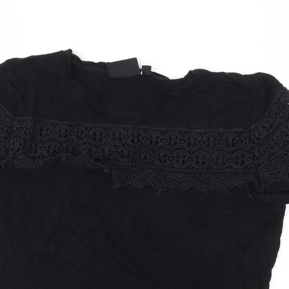 BE YOU Girls Black   Basic T-Shirt Size 10 Years