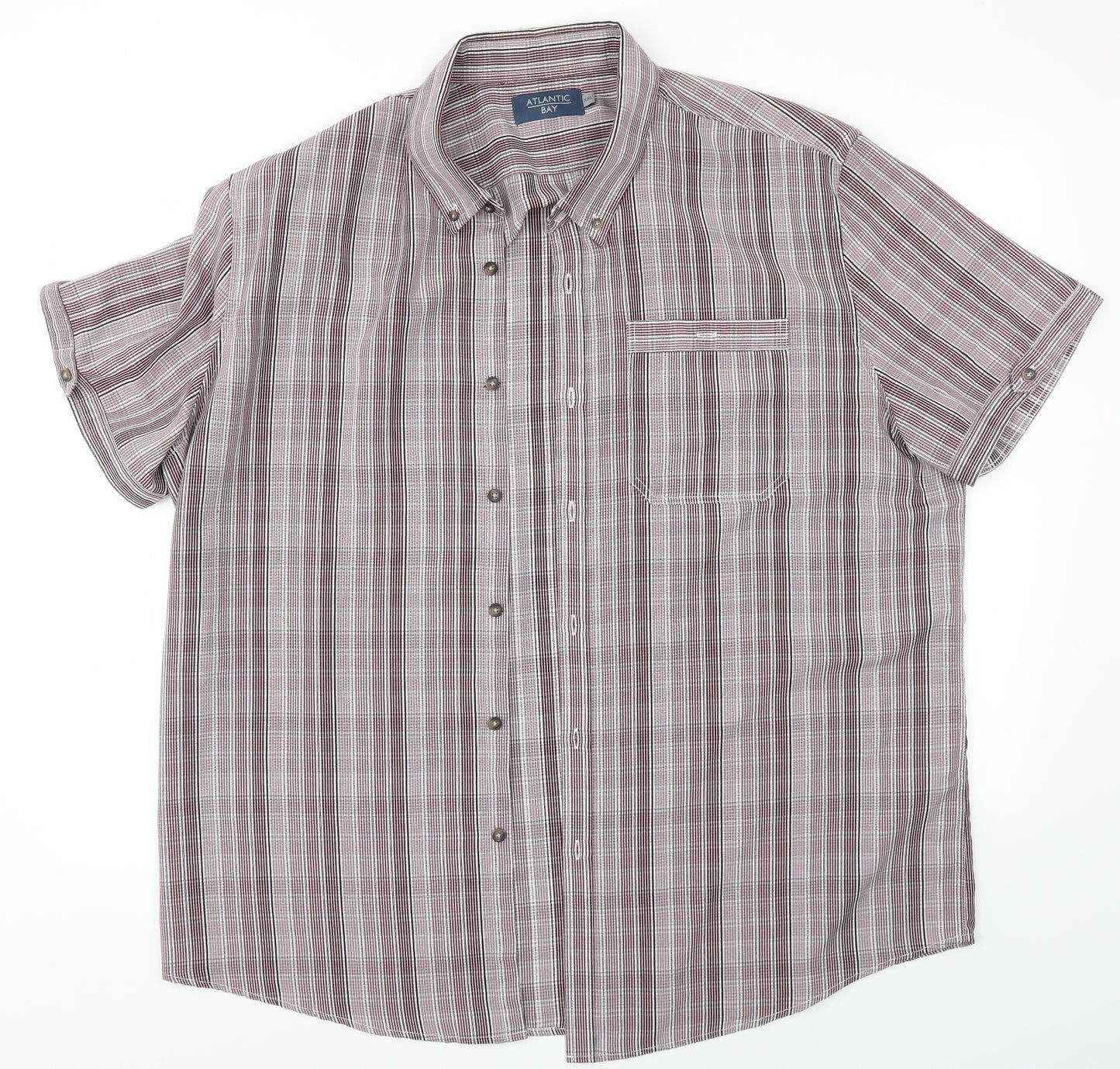 Atlantic Bay Mens Multicoloured Check   Dress Shirt Size 2XL