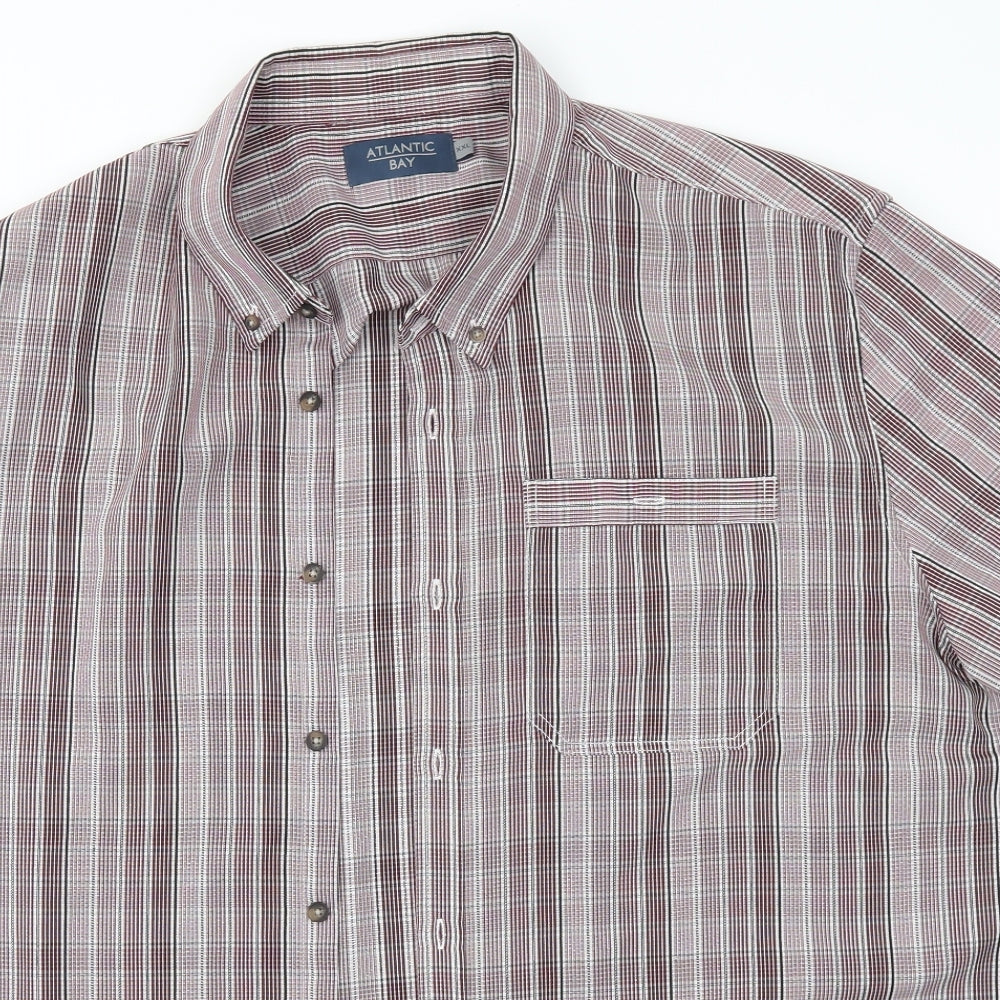 Atlantic Bay Mens Multicoloured Check   Dress Shirt Size 2XL