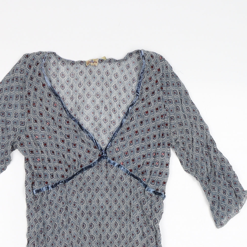 Joe Browns Womens Green Geometric  Basic Blouse Size 8