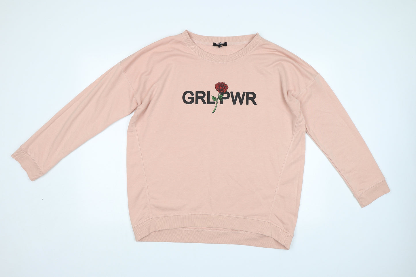 New Look Womens Pink   Pullover Sweatshirt Size 18  - Girl Power