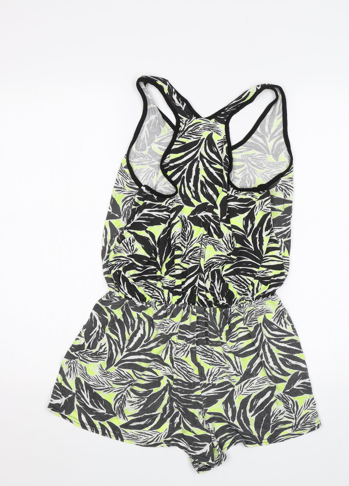 Boohoo Womens Green Floral  Leotard One-Piece Size M