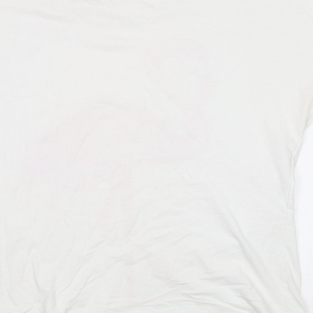 George Womens White   Basic T-Shirt Size 16  - Flamingo