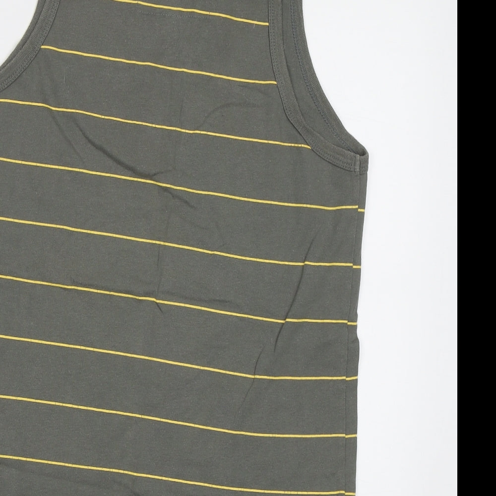 Bauhaus Mens Green Striped   T-Shirt Size M