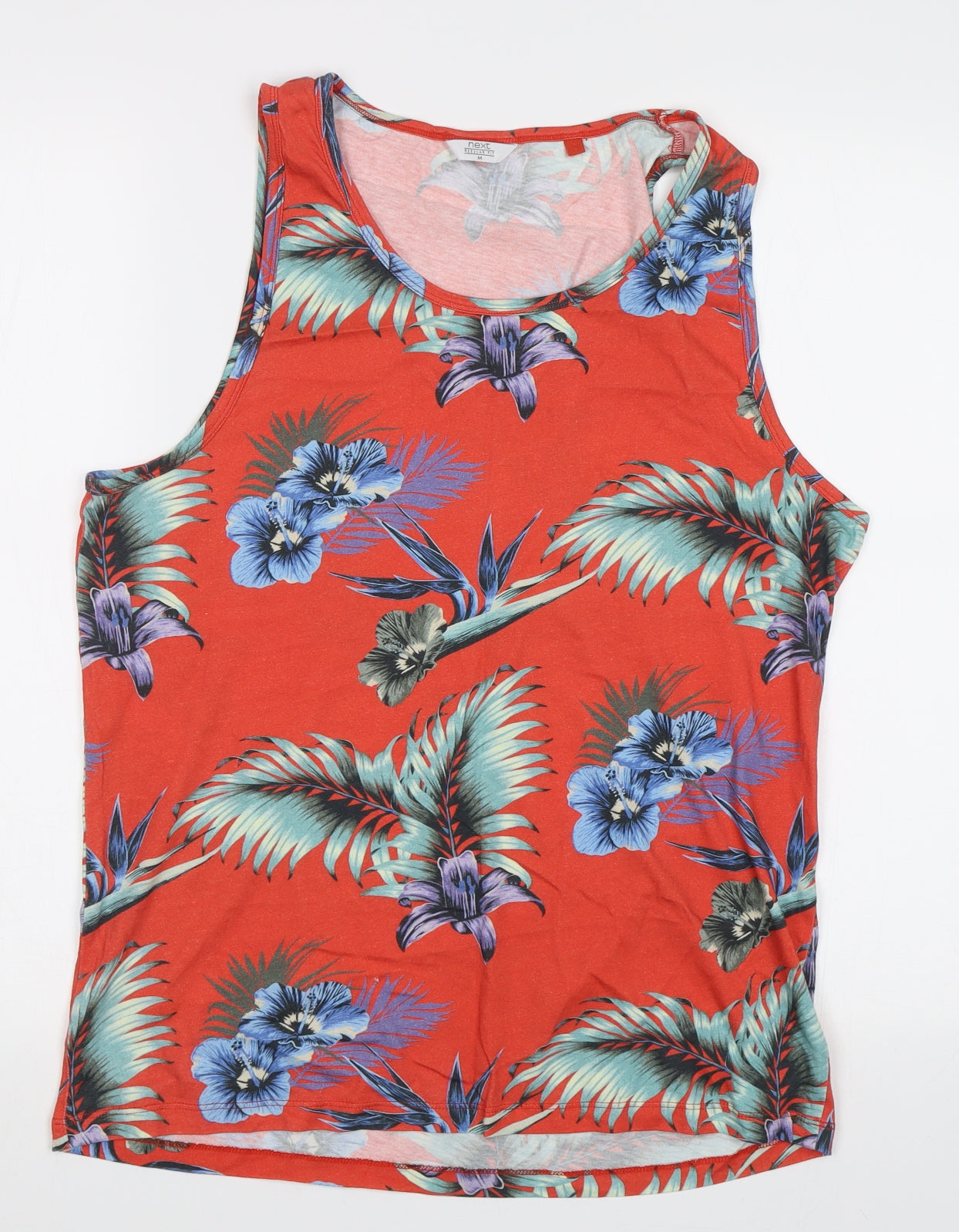 NEXT Mens Red Floral   T-Shirt Size M