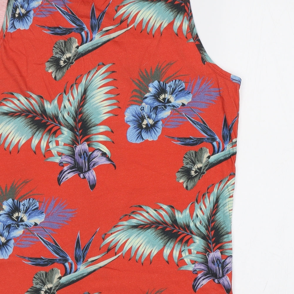 NEXT Mens Red Floral   T-Shirt Size M