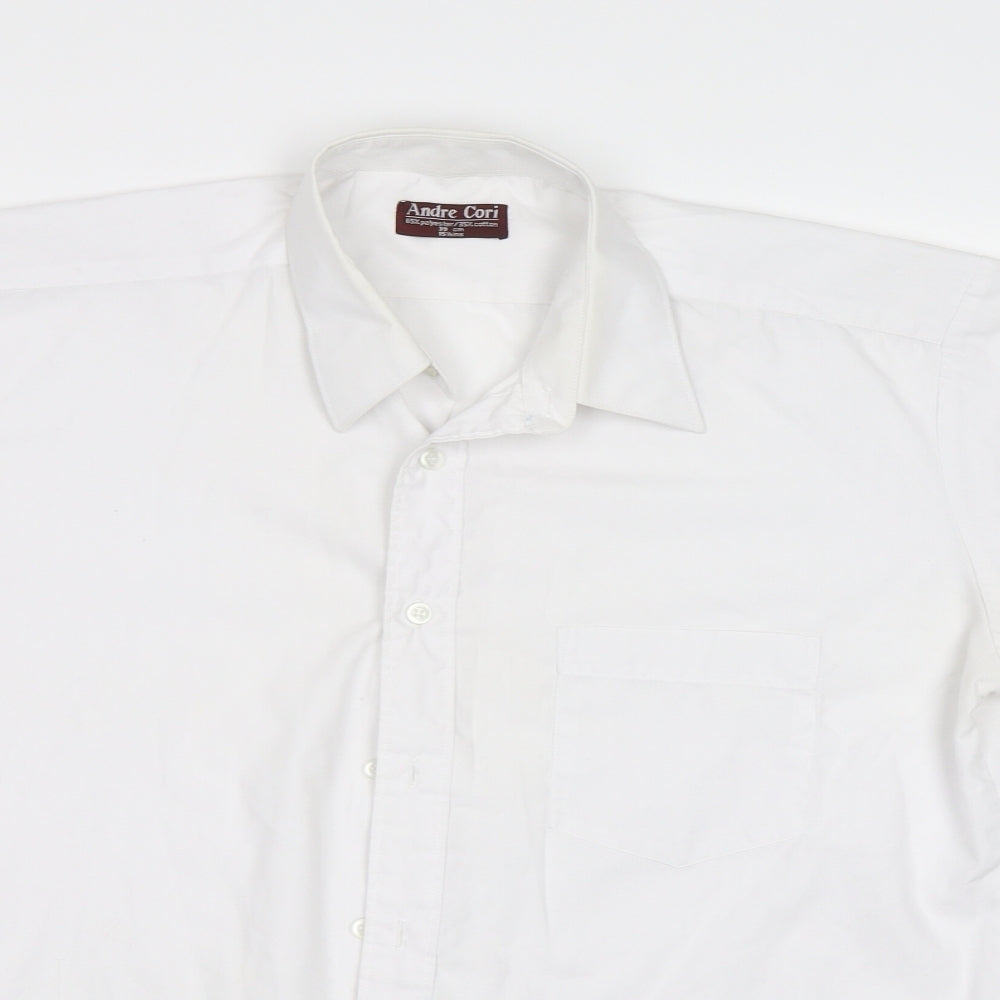 Andre Cori Mens White    Dress Shirt Size 15.5